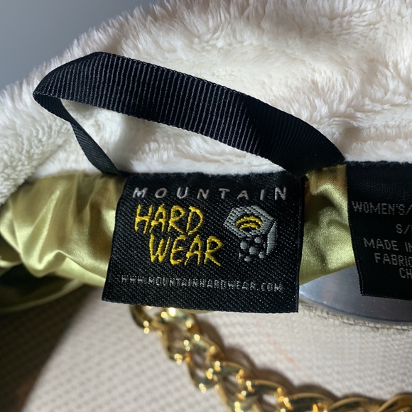 Mountain Hardwear Blue Gray Yellow Pattern Winter Fur Lining Collared Jacket - Picture 9 of 11